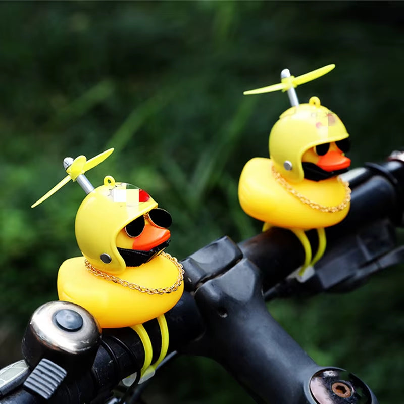 Bicycle Small Yellow Bike Duck Bicycle Bell Yellow Airscrew Helmet Duck Ducky Bike Wind Motorcycle Riding Cycling Accessories