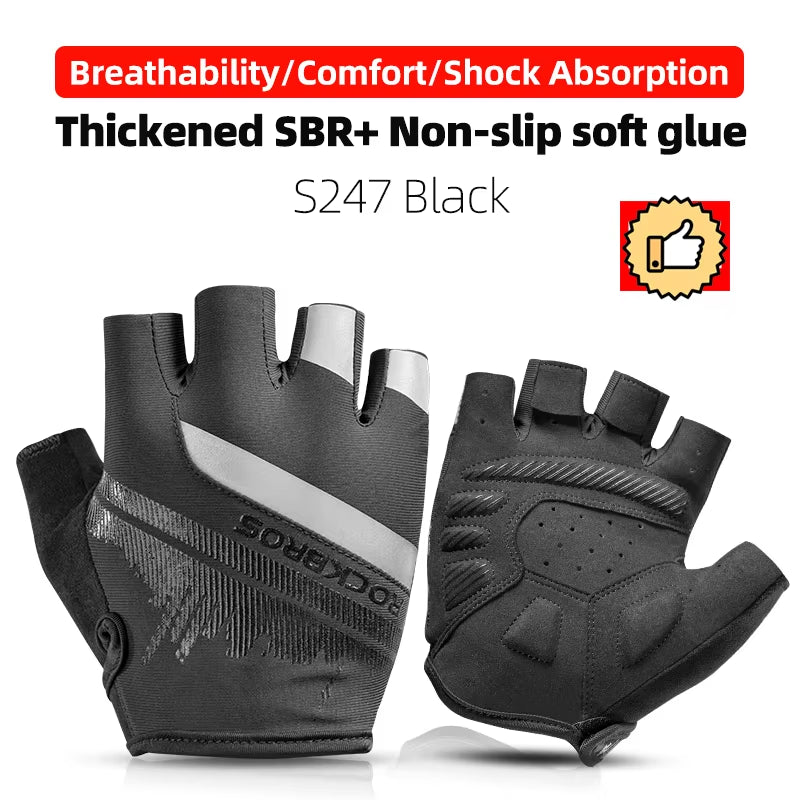 Cycling Gloves Half Finger Shockproof Wear Resistant Breathable MTB Road Bicycle Gloves Men Women Sports Bike Equipment