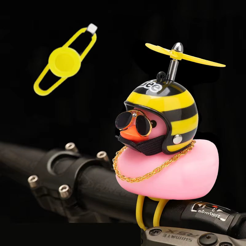 Bicycle Small Yellow Bike Duck Bicycle Bell Yellow Airscrew Helmet Duck Ducky Bike Wind Motorcycle Riding Cycling Accessories