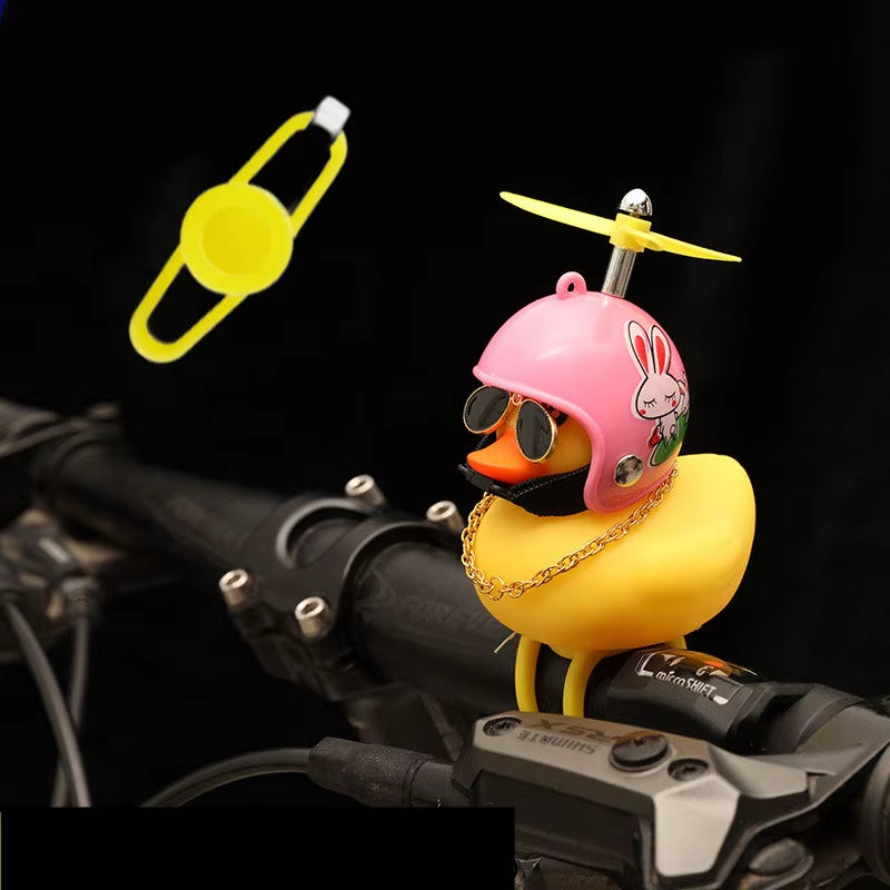 Bicycle Small Yellow Bike Duck Bicycle Bell Yellow Airscrew Helmet Duck Ducky Bike Wind Motorcycle Riding Cycling Accessories