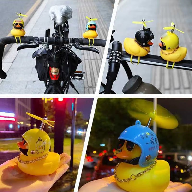 Bicycle Small Yellow Bike Duck Bicycle Bell Yellow Airscrew Helmet Duck Ducky Bike Wind Motorcycle Riding Cycling Accessories