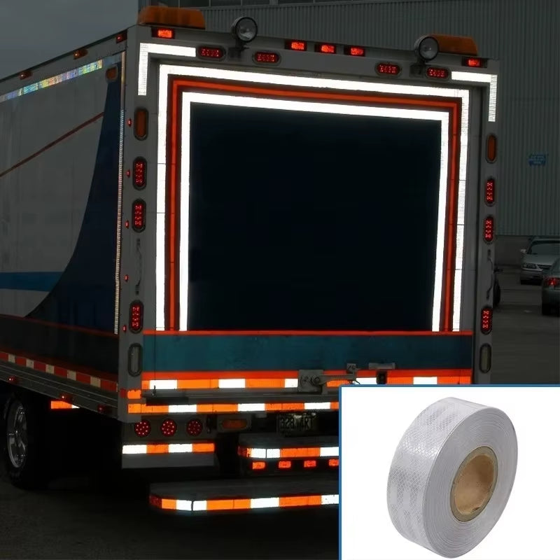 White DOT-C2 Reflective Tape Sticky Safety Conspicuous Sticker Vehicle Waterproof Reflective Sheeting Truck Strip for Trucks