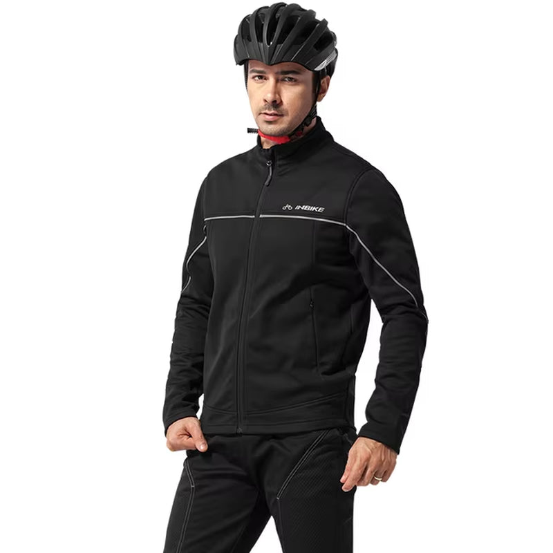 Winter Autumn Cycling Clothes Riding Suits Bicycle Men Long Sleeves Jacket Thickening Windproof Bike Equipment QG142