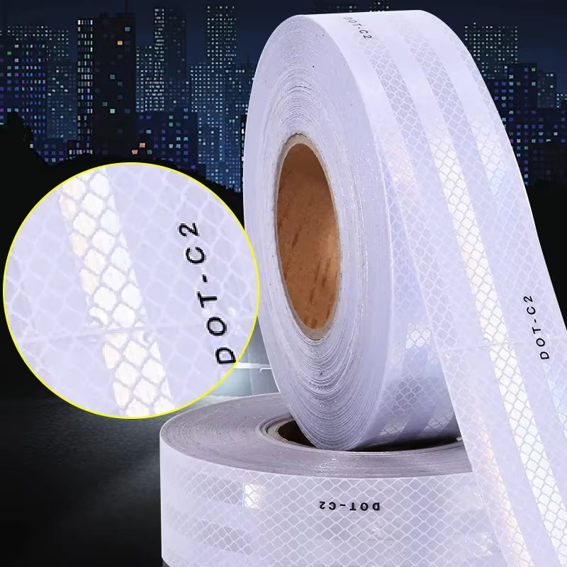 White DOT-C2 Reflective Tape Sticky Safety Conspicuous Sticker Vehicle Waterproof Reflective Sheeting Truck Strip for Trucks