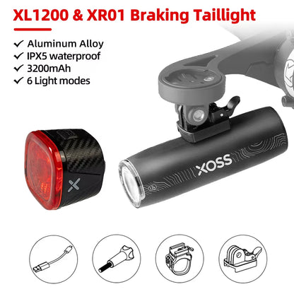 200-1200 Lm Bike Light XL1200 Headlight Waterproof Rechargeable Front Lamp Bicycle Light Aluminum Ultralight Flashlight