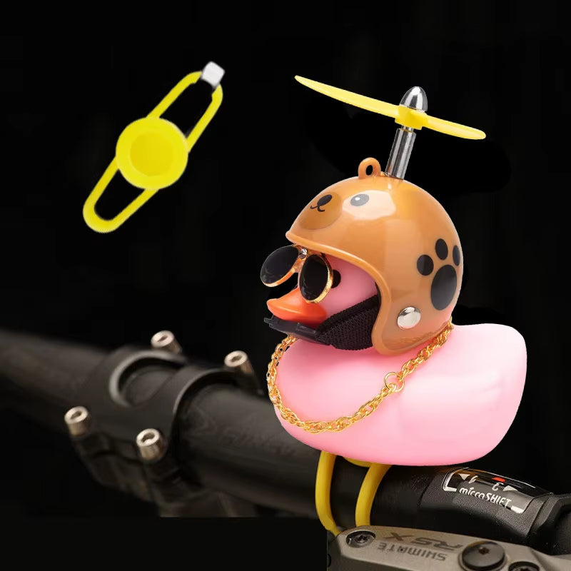 Bicycle Small Yellow Bike Duck Bicycle Bell Yellow Airscrew Helmet Duck Ducky Bike Wind Motorcycle Riding Cycling Accessories