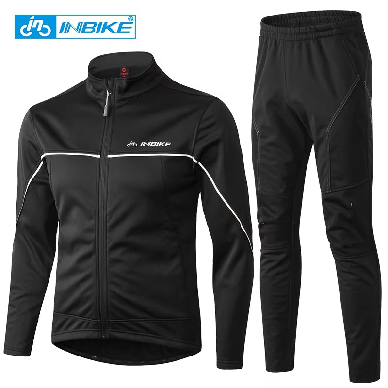 Winter Autumn Cycling Clothes Riding Suits Bicycle Men Long Sleeves Jacket Thickening Windproof Bike Equipment QG142