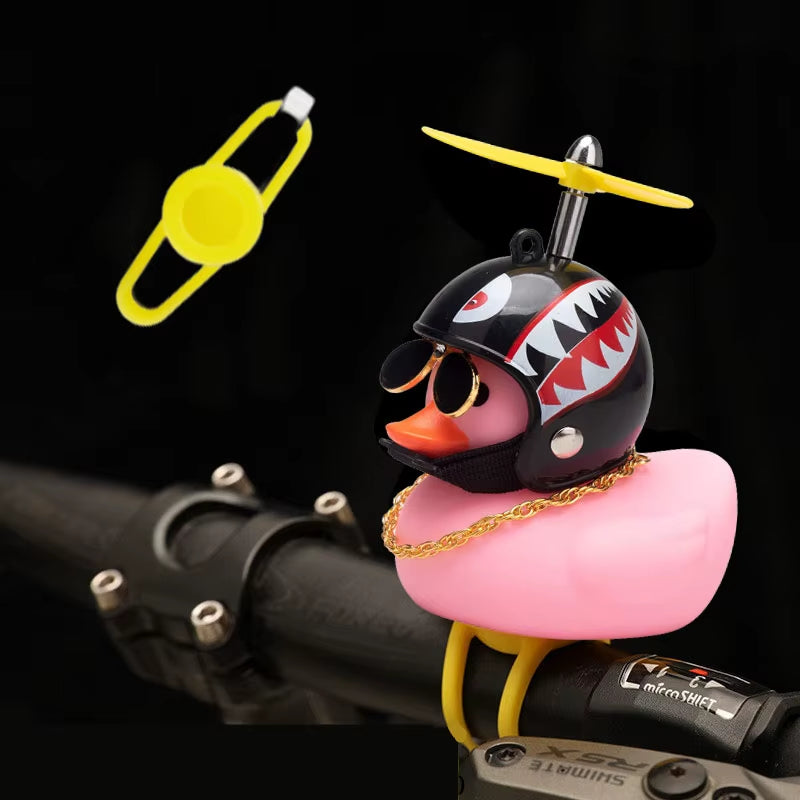 Bicycle Small Yellow Bike Duck Bicycle Bell Yellow Airscrew Helmet Duck Ducky Bike Wind Motorcycle Riding Cycling Accessories