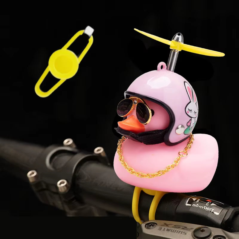 Bicycle Small Yellow Bike Duck Bicycle Bell Yellow Airscrew Helmet Duck Ducky Bike Wind Motorcycle Riding Cycling Accessories