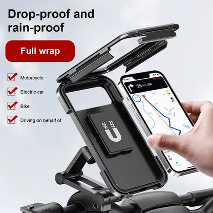 Waterproof Motorcycle Bike Mobile Phone Holder Magnetic Universal Bicycle GPS 360° Swivel Adjustable Motorcycle Cellphone Holde