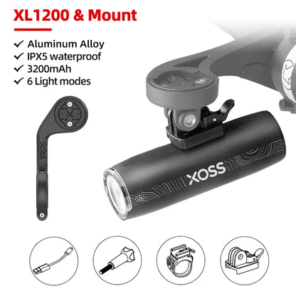 200-1200 Lm Bike Light XL1200 Headlight Waterproof Rechargeable Front Lamp Bicycle Light Aluminum Ultralight Flashlight