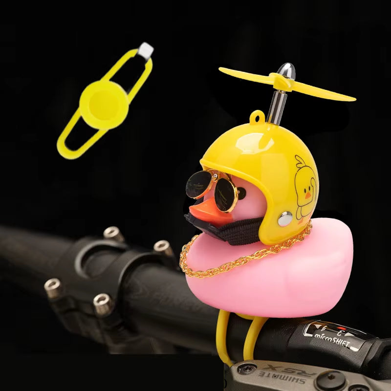 Bicycle Small Yellow Bike Duck Bicycle Bell Yellow Airscrew Helmet Duck Ducky Bike Wind Motorcycle Riding Cycling Accessories