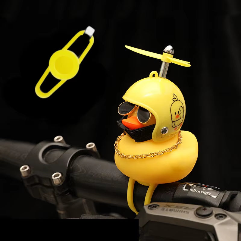 Bicycle Small Yellow Bike Duck Bicycle Bell Yellow Airscrew Helmet Duck Ducky Bike Wind Motorcycle Riding Cycling Accessories