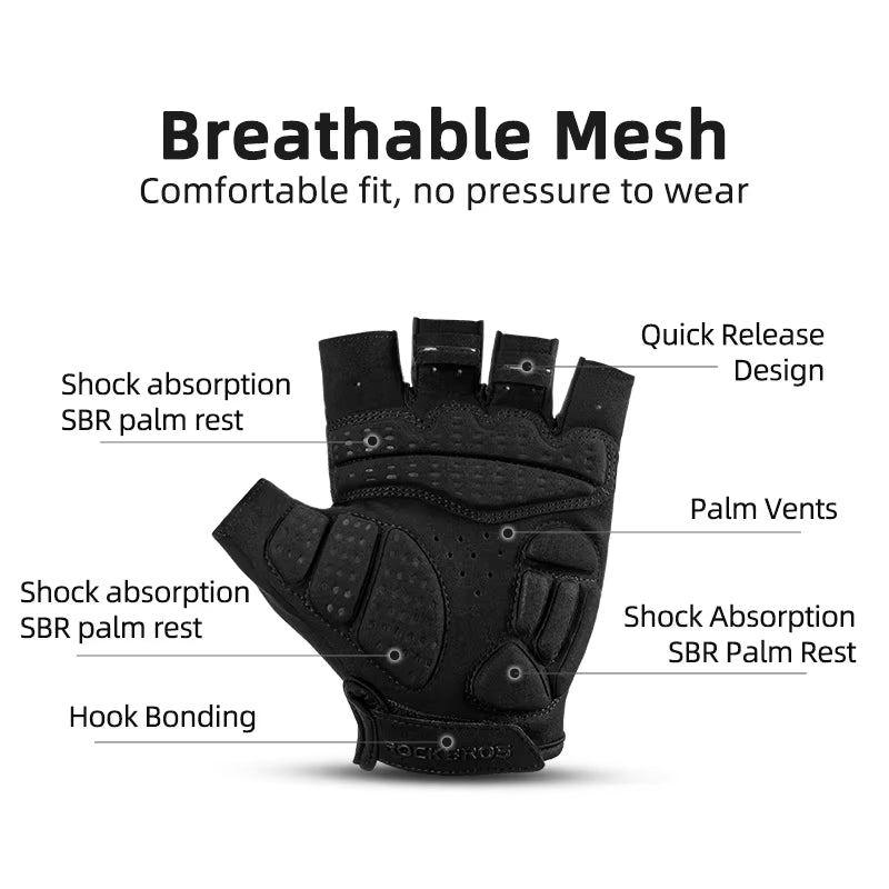 Cycling Gloves Half Finger Shockproof Wear Resistant Breathable MTB Road Bicycle Gloves Men Women Sports Bike Equipment