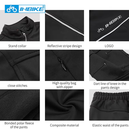 Winter Autumn Cycling Clothes Riding Suits Bicycle Men Long Sleeves Jacket Thickening Windproof Bike Equipment QG142