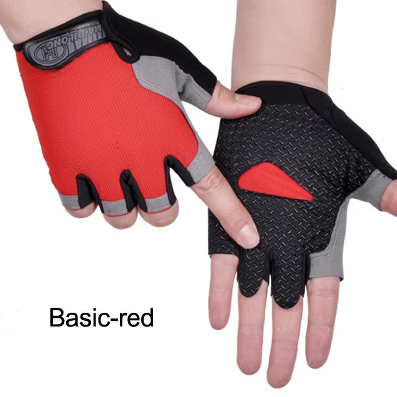 Anti Slip Shock Breathable Half Finger Gloves Breathable Cycling Gloves Fitness Gym Bodybuilding Crossfit Exercise Sports Gloves