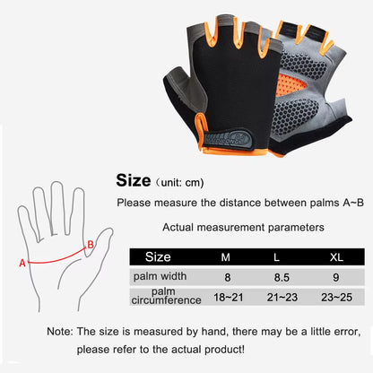 Anti Slip Shock Breathable Half Finger Gloves Breathable Cycling Gloves Fitness Gym Bodybuilding Crossfit Exercise Sports Gloves