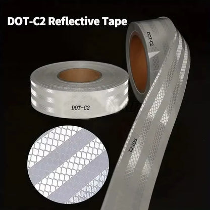 White DOT-C2 Reflective Tape Sticky Safety Conspicuous Sticker Vehicle Waterproof Reflective Sheeting Truck Strip for Trucks