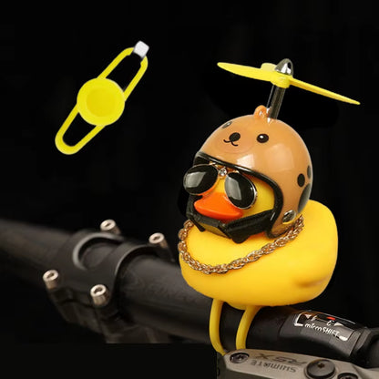 Bicycle Small Yellow Bike Duck Bicycle Bell Yellow Airscrew Helmet Duck Ducky Bike Wind Motorcycle Riding Cycling Accessories